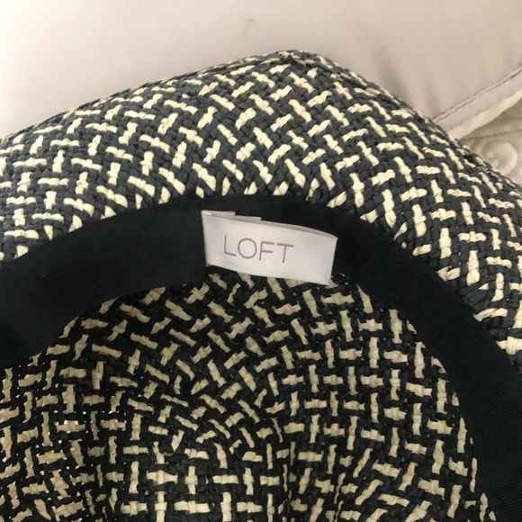 Loft black cream straw hat. M/L - Picture 3 of 6